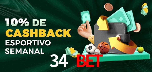 10% de bônus de cashback na 34 Bet